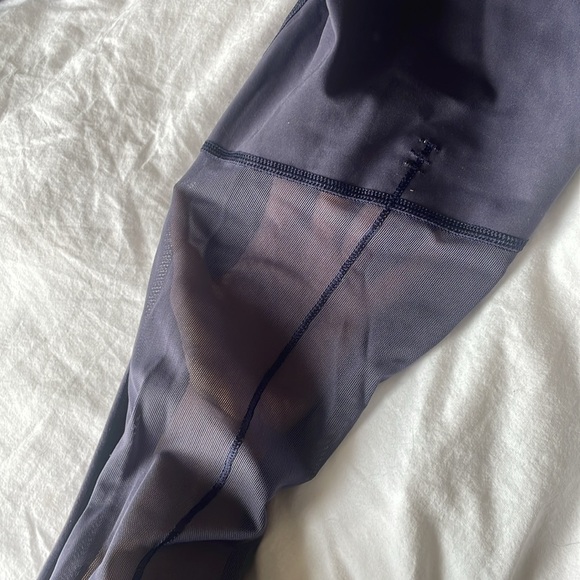 Navy Lululemon Capri Leggings with Mesh - Picture 4 of 6